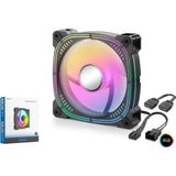 Nodar Nd2656 Kasa Fanı 3.nesil İç Ve Dış Parıltı Argb 12cm Siyah