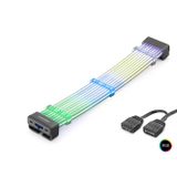 NODAR ND2803B 2x8 Pin ARGB PCIe GPU Güç Uzatma Kablosu Bükülebilir 3 mm 44 LED Siyah