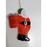 Noel Baba Cam Duvar Süsü, Kırmızı, Nazar Boncuklu, 20x15 cm, İç ve Dış Mekan Dekorasyonu, 1 Adet