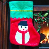 Noel Baba Çorabı 23 Cm Kardan Adam Figürlü Çorap Yılbaşı Süsleri Vitrin