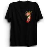 Noel Baba, Noel Sock Logo, Çorap, Christmas, Yeni Yıl, Yılbaşı Tişört - Siyah