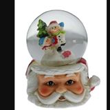Noel Baba Temalı Kar Küresi, Kardan Adam Desenli, 65 mm, Yılbaşı Dekoratif Biblo