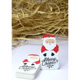Noel Baba Temalı Yeni Yıl Etiketi - Merry Christmas - Yılbaşı Hediye Etiketi (4 X7,5 Cm) 40 Adet - Beyaz - Karton