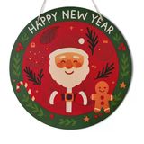 Noel Baba Ve Kurabiye Adam Kapı Ve Duvar Süsü Happy New Year