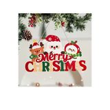 Noel Baba Ve Mutlu Olsunlar Tabelalı Ahşap Kapı Süsü | 20X15 Cm 2D Düz Noel Dekoru (1 Adet)