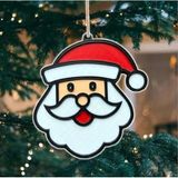 Noel Baba Yılbaşı Çam Ağacı Süsü, PLA Organik Plastik, Altın Rengi İpli, 3'lü Set, 5x5.4 cm
