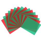 Noel Jeli Işık Filtresi 16 Parça Şeffaf Renkli Film Plastik Levhalar Birinci Sınıf Renkli Kaplamalar Düzeltme Kırmızı Yeşil, 25 x 20 cm