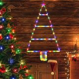 Noel Süslemeleri Işıklar, LED Noel Merdiven Işıkları 2 ft, 8 Mod ve Zamanlayıcı Pil Noel Işıkları, Pencere Duvarı için Noel LED Merdiven Ağaç Işıkları Ev Bahçe Dış Mekan İç Mekan Dekoru (Çok Renkli)