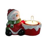 Noel Yılbaşı Kardan Adam Mumluk, Tealight Dahil, 10 cm, Dekoratif Aksesuar