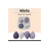 Noella 4’lü Standlı Makyaj Süngeri Seti – Fondöten, Kapatıcı ve Allık İçin Profesyonel Beauty Blender