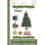 #Noelpaketi Lüks Yılbaşı Çam Ağacı Dekoratif Yapay Yeşil Sık Dallı Modern Noel Paketi 240 Cm 600 Dal Vitrin