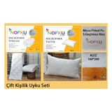 Nofku Çift Kişilik Microfiber Uyku Seti - Beyaz
