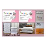Nofku Çift Kişilik Ranforce Uyku Seti - Beyaz