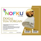 Nofku Tek Kişilik Doğal Yün Yorgan - 155 x 215 cm - Bej