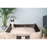 Nohov Premium Soft Seri Çift Renk Kontrast Iç Mekan Fermuarlı Yıkanabilir Kedi ve Köpek Yatağı (45*55CM) Small - Siyah