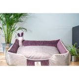 Nohov Premium Soft Seri Çift Renk Kontrast Iç Mekan Fermuarlı Yıkanabilir Kedi ve Köpek Yatağı (80*90CM) Xlarge - Mor