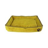Nohov Tay Tüyü Köpek Yatağı Medium 15*60*80 cm Limon Sarısı - 80 x 60 x 15 cm