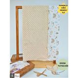 Nohut Desenli Pamuklu Çift Katlı Bebek Battaniyesi – 85 x 85 cm Kız/erkek Kundak & Mevsimlik Örtü - Bej - 0 - 2 Yaş