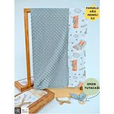 Nohut Desenli Pamuklu Çift Katlı Bebek Battaniyesi – 85 x 85 cm Kız/erkek Kundak & Mevsimlik Örtü - Gri - 0 - 2 Yaş