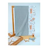Nohut Desenli%100 Pamuklu Çift Katlı Bebek Battaniyesi – 85x85 cm Kız/Erkek Kundak & Mevsimlik Örtü Gri