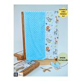 Nohut Desenli%100 Pamuklu Çift Katlı Bebek Battaniyesi – 85x85 cm Kız/Erkek Kundak & Mevsimlik Örtü Mavi