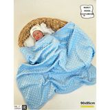 Nohut Kız / Erkek Bebek Battaniyesi & Kundağı Çift Katlı %100 Pamuklu Çok Amaçlı Örtü 90X85CM BTN11003 - Mavi - 0 - 2 Yaş