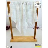 Nohut Kız / Erkek Bebek Battaniyesi Kundağı Çift Katlı %100 Pamuklu Çok Amaçlı Örtü 90X85CM - Ekru - 0 - 2 Yaş