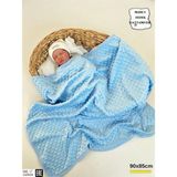 Nohut Kız/erkek Bebek Battaniyesi & Kundağı Çift KATLI%100 Pamuklu Çok Amaçlı Örtü 90X85CM BTN11003 Mavi - 0-Kahverengi - 0 - 1 Ay