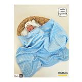 Nohut Kız/Erkek Bebek Battaniyesi & Kundağı Çift Katlı%100 Pamuklu Çok Amaçlı Örtü 90x85cm BTN11003 Mavi