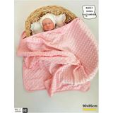 Nohut Kız/Erkek Bebek Battaniyesi & Kundağı Çift Katlı%100 Pamuklu Çok Amaçlı Örtü 90x85cm BTN11003 Pembe