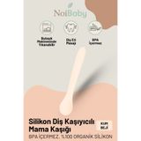 NoiBaby Silikon Diş Kaşıyıcılı Mama Kaşığı - Krem
