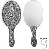 Noip 925 Ayar Gümüş Papatya ve Gül Motifli El Aynası T8635 (802802)