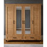 Noiss Home Decor Barlas 4 Kapılı Gardırop Elbise Dolabı Askılı Raflı Yatak Odası Dolabı - Atlantik Çam