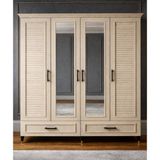 Noiss Home Decor Barlas 4 Kapılı Gardırop Elbise Dolabı Askılı Raflı Yatak Odası Dolabı - Beyaz