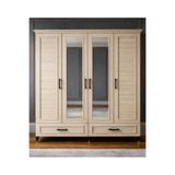 Noiss Home Decor Barlas 4 Kapılı Gardırop Elbise Dolabı Askılı Raflı Yatak Odası Dolabı