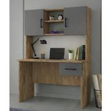 Noiss Home Decor LATRE ÇALIŞMA MASASI - ANTIK CAM & ANTRASİT - 2 KAPAKLI - 1 ÇEKMECELİ - 120*60 - Atlantik Çam - Antrasit