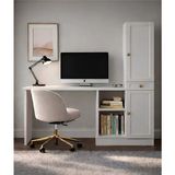 Noiss Home Decor Spring Çalışma Masası Kitaplıklı Raflı Bilgisayar Masası - 151x35x155 - Beyaz