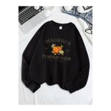 NOISSEY Hagrid'S Kabak Çiftliği Baskılı Tişörtü Kadın Gevşek Rahat Hoodie Polar Sıcak Bisiklet Yaka E