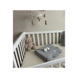 NOİSY TEKSTİL Bürümcük Müslin Bebek Battaniyesi | Fırfırlı | 2 Katlı | Gri | %100 Organik Pamuk | 110x110 cm