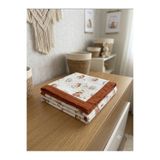 NOİSY TEKSTİL Çift Taraflı Organik %100 Pamuk Müslin Bebek Battaniyesi Çok Amaçlı Müslin Örtü 110x110 CM