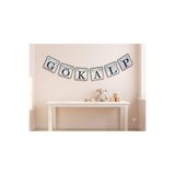 NOİSY TEKSTİL Keçe Üzerine Nakışlı İsim Oda Kapı Süsü & Hastane Odası Duvar-Kapı Süsü & Banner & Flama Bebek Beşik süsü