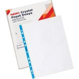 Noki 100 Adet Mavi Şeritli Poşet Dosya Kristal Yapı ile Ofis Kullanımına Özel