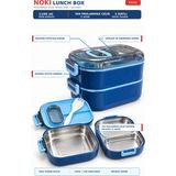 Noki 1100 ml Lacivert Paslanmaz Çelik Çift Katlı Sos Hazneli Beslenme Kabı