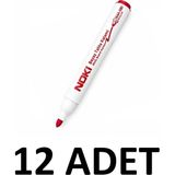 Noki 12 Adet Yuvarlak Uç 1464 Regular Tahta Kalemi Yazı Tahtası Kalemi - Kırmızı