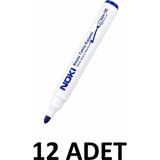 Noki 12 Adet Yuvarlak Uç 1464 Regular Tahta Kalemi Yazı Tahtası Kalemi - Mavi
