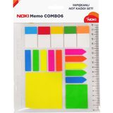 Noki 12706 Memo Combo 6 Neon Renkli Yapışkanlı Not Kağıdı Seti 25 Sayfa Her Birinde