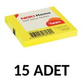 Noki 15 Adet Postit 75MM X75MM Yapışkanlı Kağıt 80 Yaprak Sarı