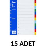 Noki 15 Adet Renkli Ayraç Seperator A4 Ölçülerinde Kolay Kullanım İçin