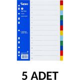 Noki 2x6 Renk Ayraç Seperator 5 Adet A4 Boyutunda Kullanışlı ve Dayanıklı