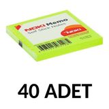 Noki 40 Adet Postit 75MM X75MM Yapışkanlı Kağıt 80 Yaprak Yeşil